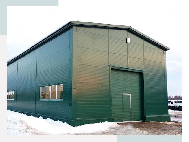 Двускатные ангары в Саянске