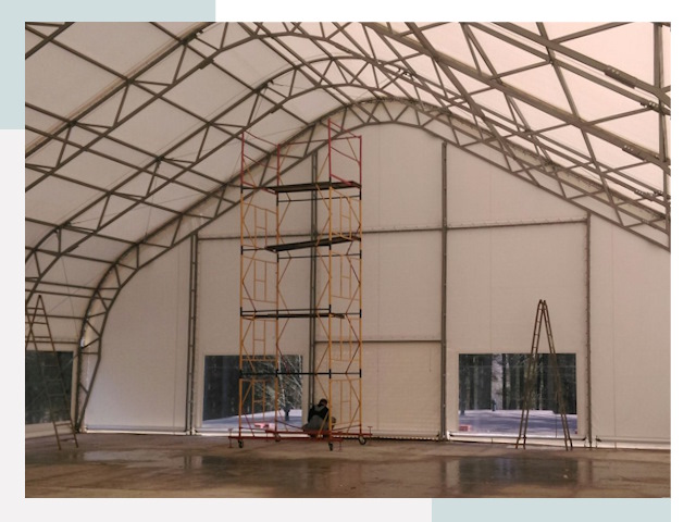 Шатровые ангары в Саянске