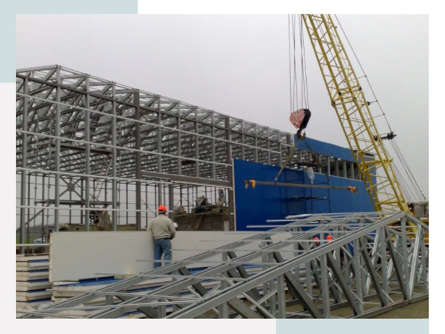 Монтаж ангаров в Саянске